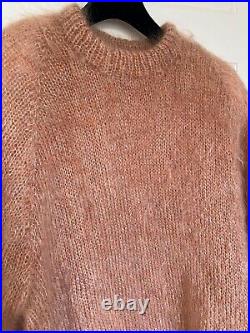 Beautiful Handmade Pure British Luxury Mohair Sweater in Soft Peach med larg