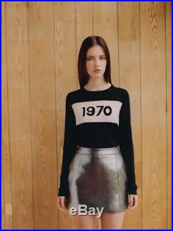 Bella freud 1970 jumper wool sweater in black medium m