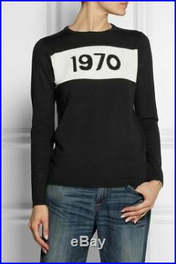 Bella freud 1970 jumper wool sweater in black medium m