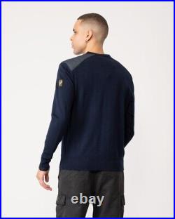 Belstaff Kerrigan Mens Crew Neck Sweater in Black or Navy S 2XL Save 50%