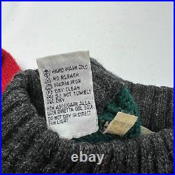 Benetton Vintage Jumper Mens Medium B Logo Wool Colourblock 90s Knitted Sweater