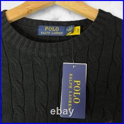 Black Polo Ralph Lauren Cable-Knit Sweater Size M