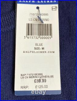 Bnwt Mens Polo Ralph Lauren Crew Neck 100% Merino Wool Jumper/sweater In Medium