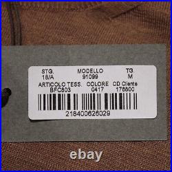 Boglioli NWT Crew Neck Pullover Sweater Size M US In Solid Brown 100% Wool