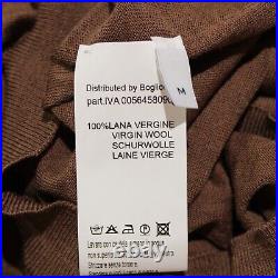 Boglioli NWT Crew Neck Pullover Sweater Size M US In Solid Brown 100% Wool