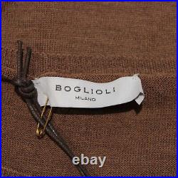 Boglioli NWT Crew Neck Pullover Sweater Size M US In Solid Brown 100% Wool