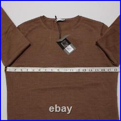 Boglioli NWT Crew Neck Pullover Sweater Size M US In Solid Brown 100% Wool