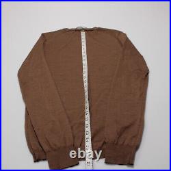 Boglioli NWT Crew Neck Pullover Sweater Size M US In Solid Brown 100% Wool