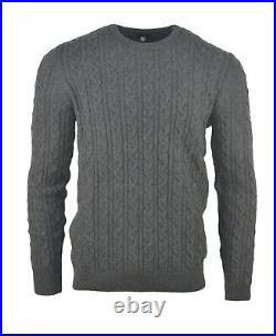 Bogner Cashmere & Virgin Wool Cable Knit Sweater Dark Grey Ski Jumper