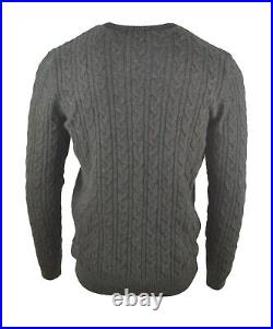 Bogner Cashmere & Virgin Wool Cable Knit Sweater Dark Grey Ski Jumper