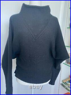 Bottega Veneta Pure Thick Cashmere Sweater Long Sleeve L US8 Mock Neck, Black