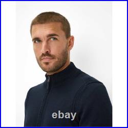 Brax Men's Knit Sweater Troyer Style Steffen Blue 212067 70130300 23 Navy