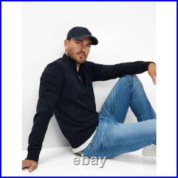 Brax Men's Knit Sweater Troyer Style Steffen Blue 212067 70130300 23 Navy