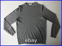 Brioni Mens Grey Long Sleeve Pullover sweater Crew neck cotton 40 inch IT 50