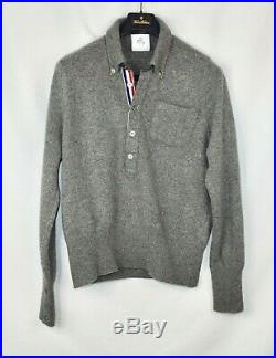 Brooks Brothers Black Fleece x Thom Browne Polo Sweater Gray Wool Popover BB2