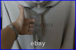 Brunello Cucinelli 100% Cashmere Cardigan Sweater Top with Monili Beige size M