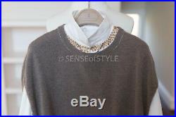 Brunello Cucinelli 100% cashmere cape vest sweater top monili trim size M