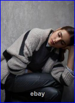 Brunello Cucinelli Cardigan Striped Metallic Striped Sweater Top Size M