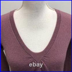 Brunello Cucinelli Cashmere Sweater Jumper Womens Medium Purple V Neck Knit