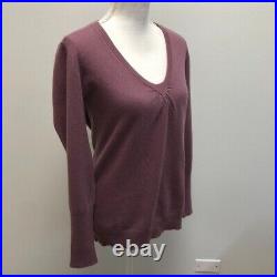 Brunello Cucinelli Cashmere Sweater Jumper Womens Medium Purple V Neck Knit