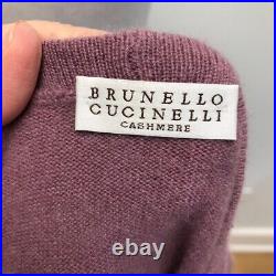 Brunello Cucinelli Cashmere Sweater Jumper Womens Medium Purple V Neck Knit