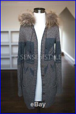 Brunello Cucinelli Cashmere fox fur cardigan sweater top size M