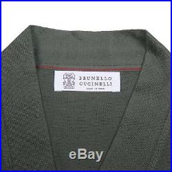 Brunello Cucinelli Green 100% Cotton Button Down Sweater IT 50 US 40 NEW