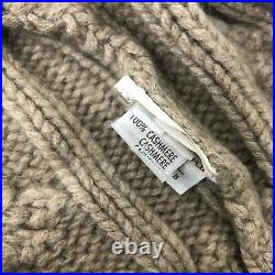 Brunello Cucinelli Men Camel CASHMERE Cable Knit Cardigan Sweater Jumper Size M