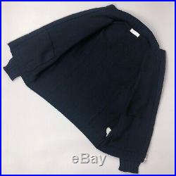 Brunello Cucinelli Men Navy Cashmere Knit Cardigan Sweater Pullover Size M IT48