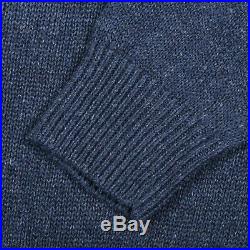 Brunello Cucinelli Men's Blue Silk Blend Sweater Pullover NEW ITALY 50 US MED