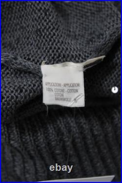 Brunello Cucinelli Womens Striped Turtleneck Sweater Grey Beige Size Medium