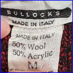 Bullocks Sweater Womens Medium Oversized Red Shawl Houndstooth Wool Blend Wrap