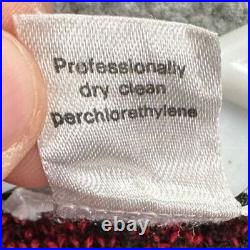 Bullocks Sweater Womens Medium Oversized Red Shawl Houndstooth Wool Blend Wrap