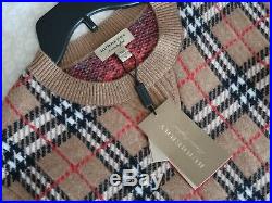 Burberry House Check Crewneck Cashmere Sweater Womens Size Medium