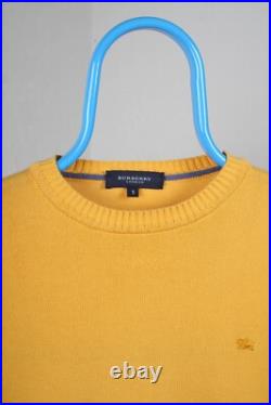 Burberry London 100% Cotton Yellow Jumper Sweater Pullover Size 5 Like M Medium