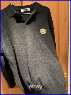 Burberrys men's black geelong lambwool sweater jumper with collar BX44 vgc