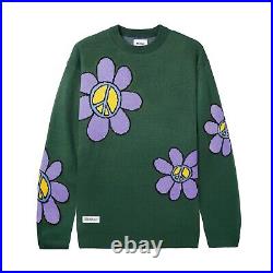 Butter Goods Flowers Knitted Sweater Sage Knit Peace Logo Fast Free UK delivery