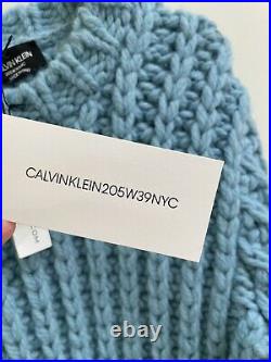 CALVIN KLEIN 205W39NYC Ultra Chunky Blue TurquoIse Sweater Brand New
