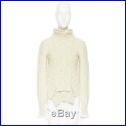 CELINE PHOEBE PHILO pre-fall11 cream wool asymmetric hem pullover sweater IT42 M