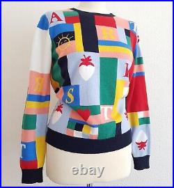 CHINTI & PARKER Multicolour Patchwork Wool & Cashmere Bohemian Artist Sweater XS
