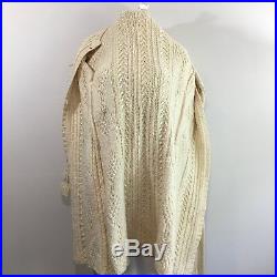 CHRISTIAN DIOR Medium Vintage Ribbon Wool Cardigan Bow Cream Duster Sweater
