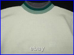 CHRISTIAN DIOR sweater beige green purple CD wool vintage M