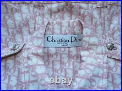 CHRISTIAN DIOR vest white pink sweater ladies jumper waistcoat monogram M 6 38