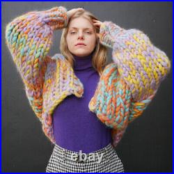 CHUNKY cardigan collosal knit multicolor 100% wool giant yarn hope sweater