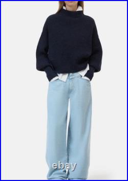 CLOSED Alpaca Blend Jumper Sweater Green Womens Medium Stand Up Mock Neck Collar