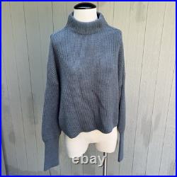 CLOSED Alpaca Blend Jumper Sweater Green Womens Medium Stand Up Mock Neck Collar