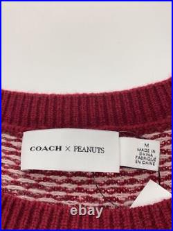 COACH knit sweater thick medium wool bordeaux Used