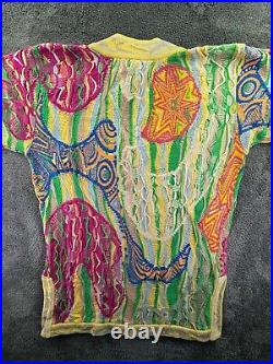 COOGI Australia Sweater Women's Medium Cotton V Neck Colorful Pullover Knit