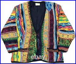 COOGI Cotton Knitted Cardigan Sweater Size M Made In Australia Vintage No 489