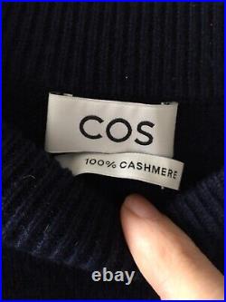 COS Medium Cashmere Navy Blue Sleeveless Sweater Vest Jumper Top